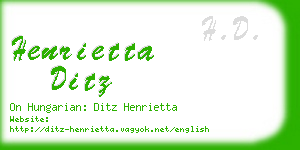 henrietta ditz business card